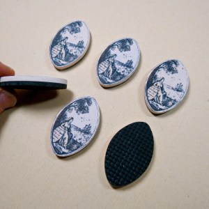 Black polymer clay is added to the successfully transferred pieces.